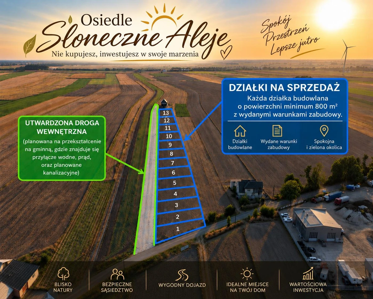 Osiedle Słoneczne Aleje — działki na sprzedaż